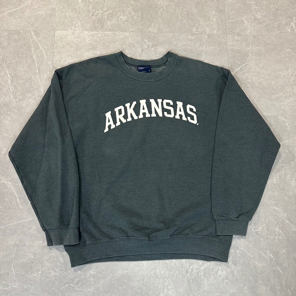 MV Sport Arkansas Sweatshirt Mens Large Gray Crewneck Fleece Pullover 4141